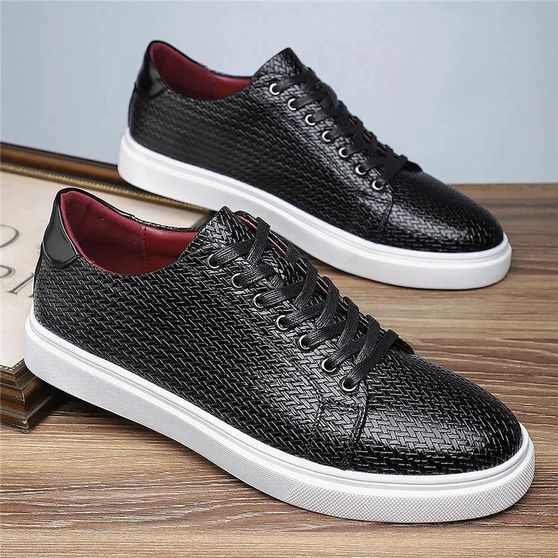 Herren Leder Sneaker mit Struktur | Bequeme Freizeitschuhe braun [ Herrenkollektion - Schuhe - Turnschuhe ] 279 - Herren Leder Sneaker mit Struktur Gratti Offiziell 