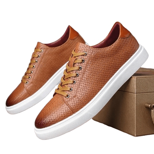 Herren Leder Sneaker mit Struktur | Bequeme Freizeitschuhe braun [ Herrenkollektion - Schuhe - Turnschuhe ] 279 - Herren Leder Sneaker mit Struktur Gratti Offiziell 