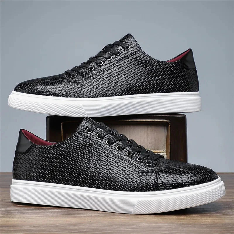 Herren Leder Sneaker mit Struktur | Bequeme Freizeitschuhe braun [ Herrenkollektion - Schuhe - Turnschuhe ] 279 - Herren Leder Sneaker mit Struktur Gratti Offiziell Schwarz 6 