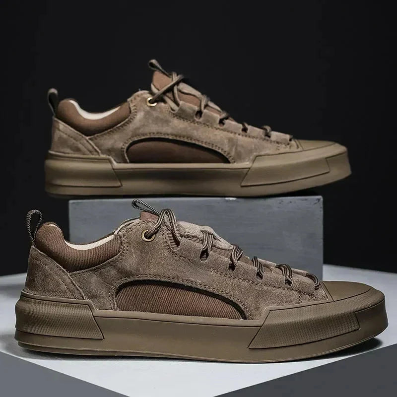 Herren Leder Sneaker | Robuste Freizeitschuhe [ Herrenkollektion - Schuhe - Turnschuhe ] 247 - Herren Leder Sneaker Gratti Offiziell Braun 13 