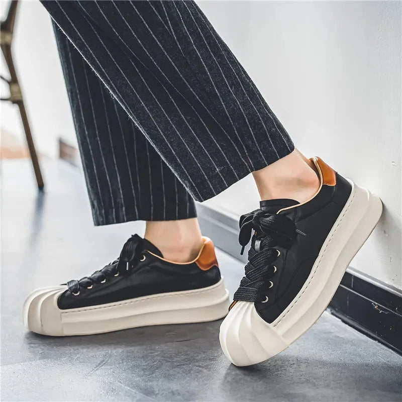 Herren Leder Sneaker | Urban Sneaker mit Wellensohle braun [ Herrenkollektion - Schuhe - Turnschuhe ] 269 - Herren Leder Sneaker Gratti Offiziell 