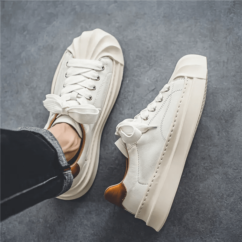 Herren Leder Sneaker | Urban Sneaker mit Wellensohle braun [ Herrenkollektion - Schuhe - Turnschuhe ] 269 - Herren Leder Sneaker Gratti Offiziell 