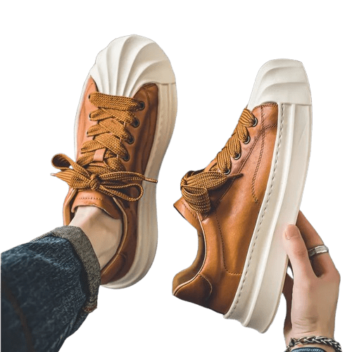 Herren Leder Sneaker | Urban Sneaker mit Wellensohle braun [ Herrenkollektion - Schuhe - Turnschuhe ] 269 - Herren Leder Sneaker Gratti Offiziell 