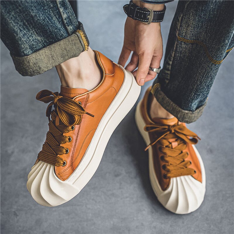 Herren Leder Sneaker | Urban Sneaker mit Wellensohle braun [ Herrenkollektion - Schuhe - Turnschuhe ] 269 - Herren Leder Sneaker Gratti Offiziell 
