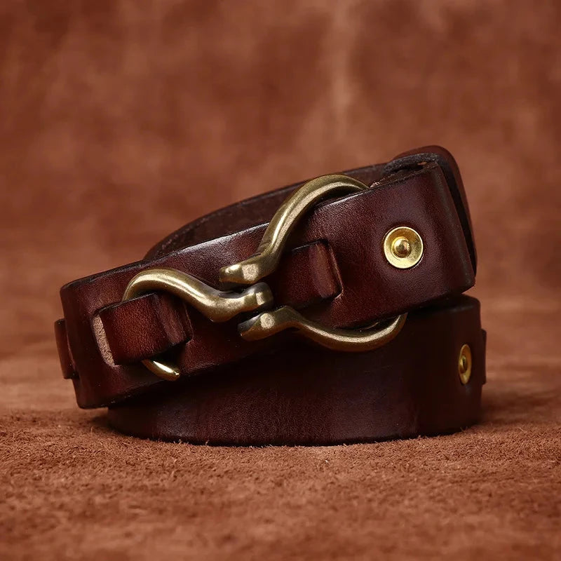 Herren Ledergürtel Vintage | Gürtel mit Hakenschnalle braun [ Herrenkollektion - Gürtel - Accessoires ] 170 - Herren Ledergürtel Vintage Gratti Paris 