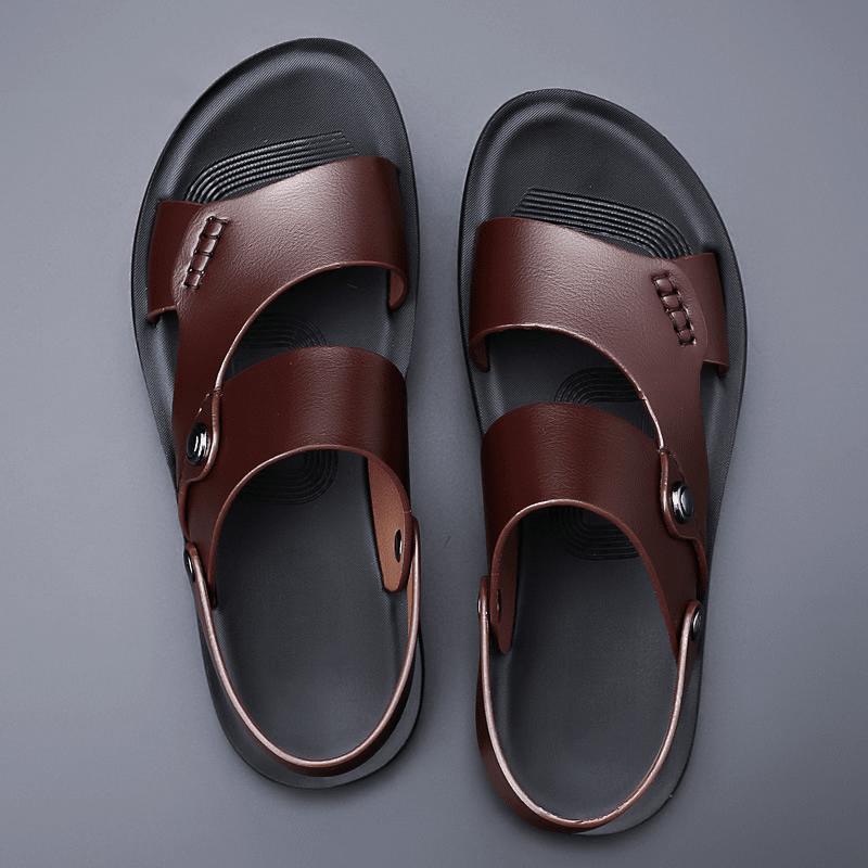 Herren Ledersandalen Echtleder | Bequeme Sandalen mit Knöchelriemen braun [ Herrenkollektion - Schuhe - Sandalen ] 273 - Herren Ledersandalen Echtleder Gratti Offiziell 