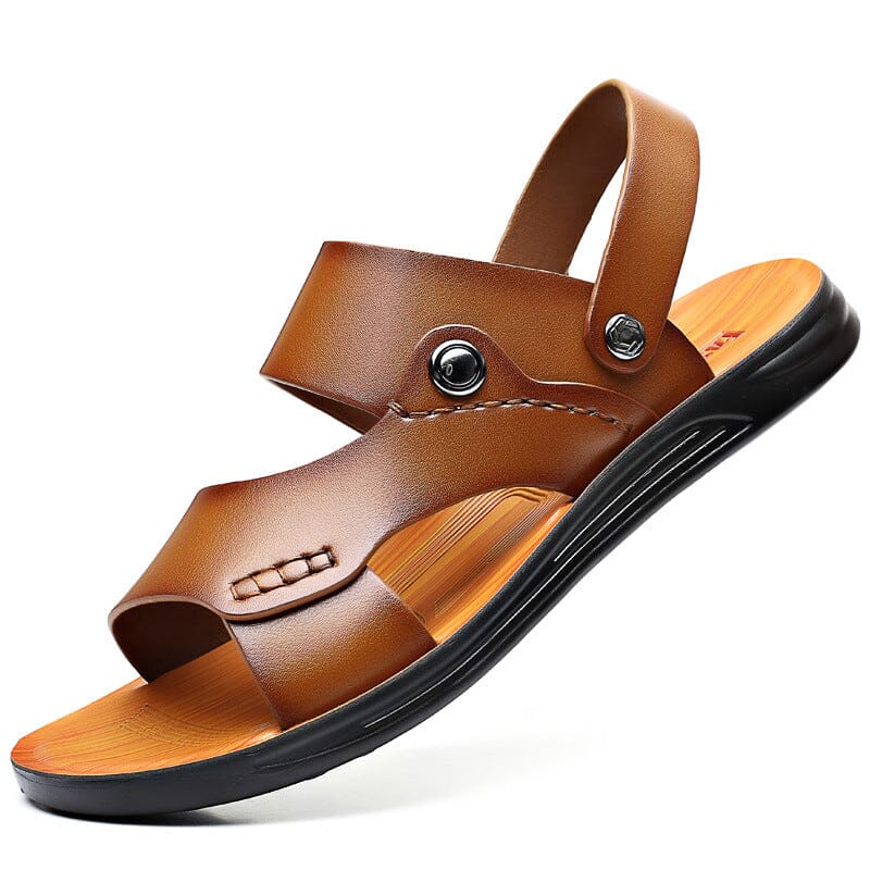 Herren Ledersandalen Echtleder | Bequeme Sandalen mit Knöchelriemen braun [ Herrenkollektion - Schuhe - Sandalen ] 273 - Herren Ledersandalen Echtleder Gratti Offiziell 