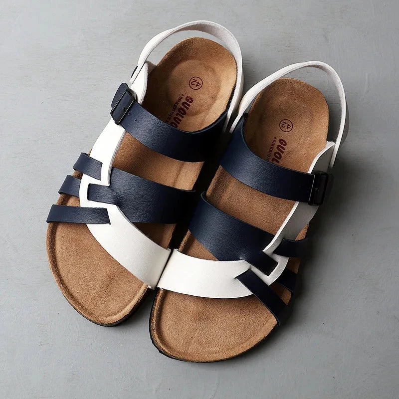 Herren Ledersandalen Echtleder | Bequeme Sandalen mit Kreuzriemen braun [ Herrenkollektion - Schuhe - Sandalen ] 265 - Herren Ledersandalen Echtleder Gratti Offiziell 