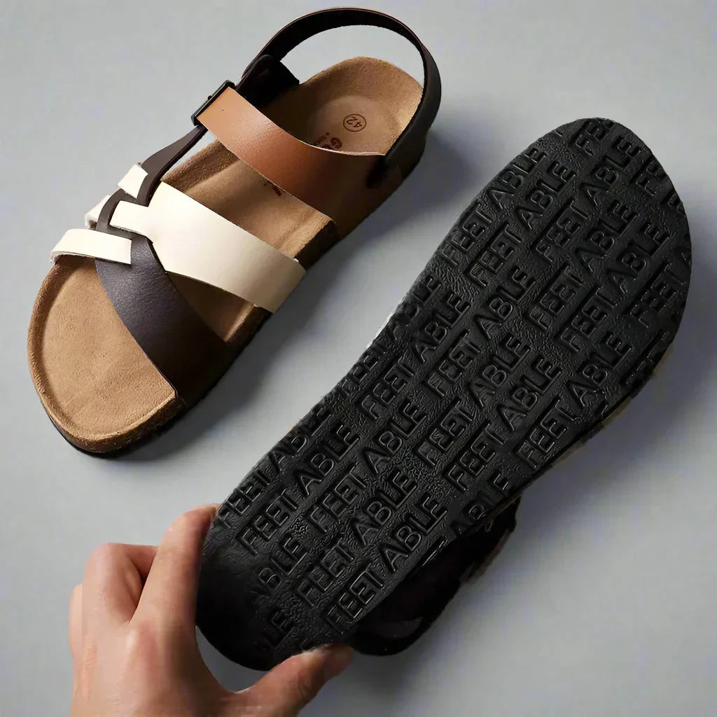 Herren Ledersandalen Echtleder | Bequeme Sandalen mit Kreuzriemen braun [ Herrenkollektion - Schuhe - Sandalen ] 265 - Herren Ledersandalen Echtleder Gratti Offiziell 