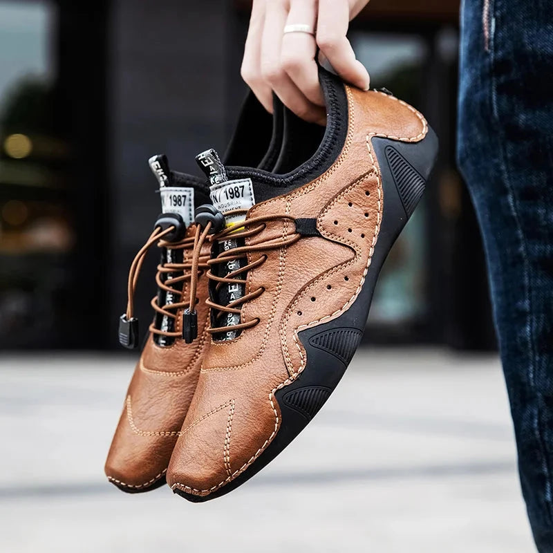 Herren Lederschuhe Casual | Robuste Freizeitschuhe braun [ Herrenkollektion - Schuhe - Elegante Schuhe ] 254 - Herren Lederschuhe Casual Gratti Offiziell 
