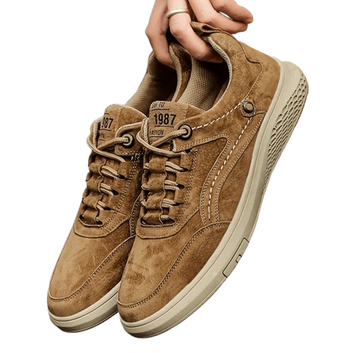 Herren Lederschuhe Vintage | Lässige Sneaker mit Gummisohle braun [ Herrenkollektion - Schuhe - Turnschuhe ] 255 - Herren Lederschuhe Vintage Gratti Offiziell 