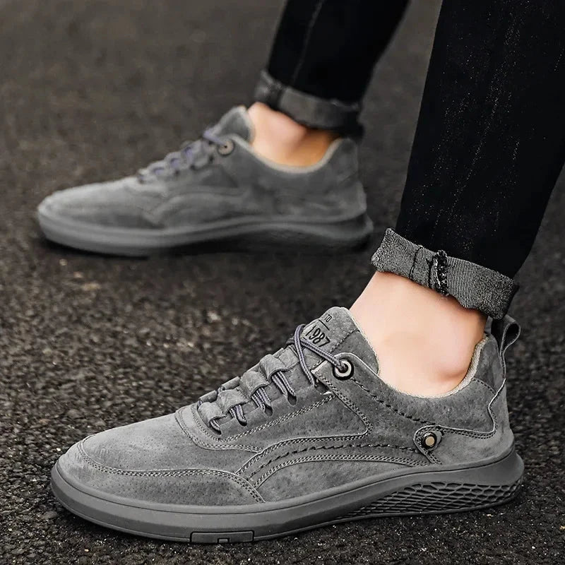 Herren Lederschuhe Vintage | Lässige Sneaker mit Gummisohle braun [ Herrenkollektion - Schuhe - Turnschuhe ] 255 - Herren Lederschuhe Vintage Gratti Offiziell 