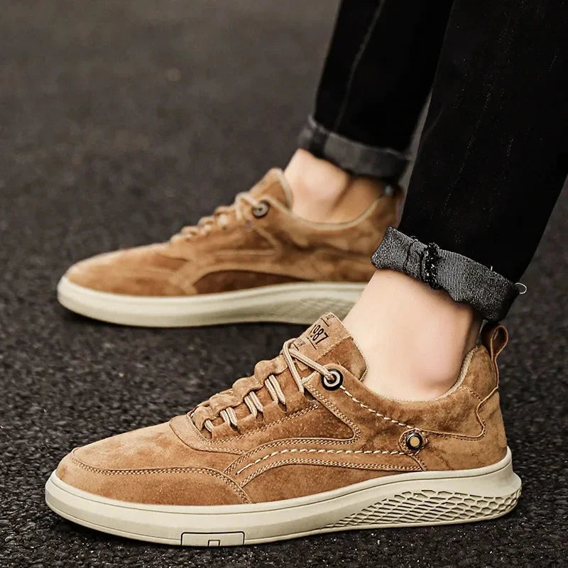 Herren Lederschuhe Vintage | Lässige Sneaker mit Gummisohle braun [ Herrenkollektion - Schuhe - Turnschuhe ] 255 - Herren Lederschuhe Vintage Gratti Offiziell 