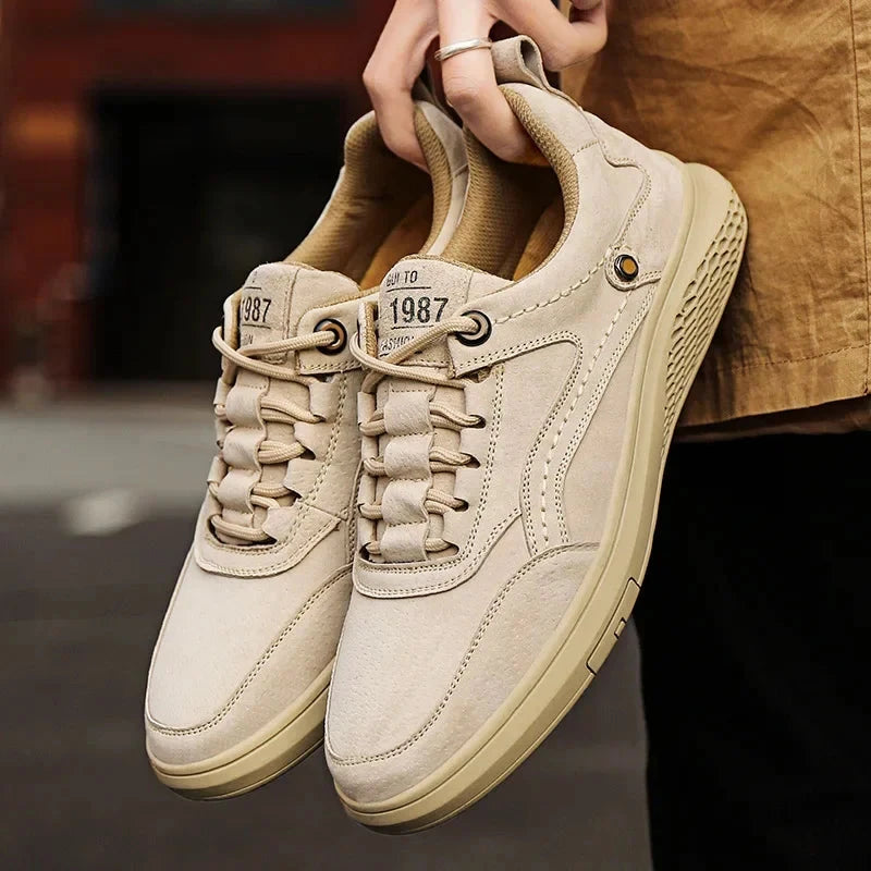 Herren Lederschuhe Vintage | Lässige Sneaker mit Gummisohle braun [ Herrenkollektion - Schuhe - Turnschuhe ] 255 - Herren Lederschuhe Vintage Gratti Offiziell 