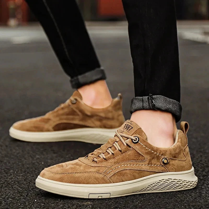 Herren Lederschuhe Vintage | Lässige Sneaker mit Gummisohle braun [ Herrenkollektion - Schuhe - Turnschuhe ] 255 - Herren Lederschuhe Vintage Gratti Offiziell 