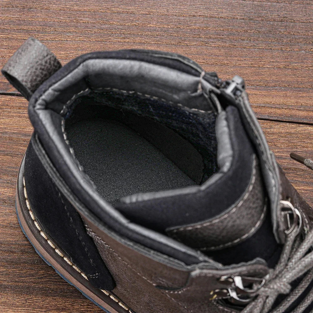 Herren Lederstiefel Rustikaler Stil | Robuste Worker Boots braun [ Herrenkollektion - Schuhe - Elegante Schuhe ] 286 - Herren Lederstiefel Rustikaler Stil Gratti Offiziell 