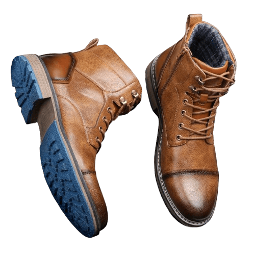 Herren Lederstiefel Rustikaler Stil | Robuste Worker Boots braun [ Herrenkollektion - Schuhe - Elegante Schuhe ] 286 - Herren Lederstiefel Rustikaler Stil Gratti Offiziell 