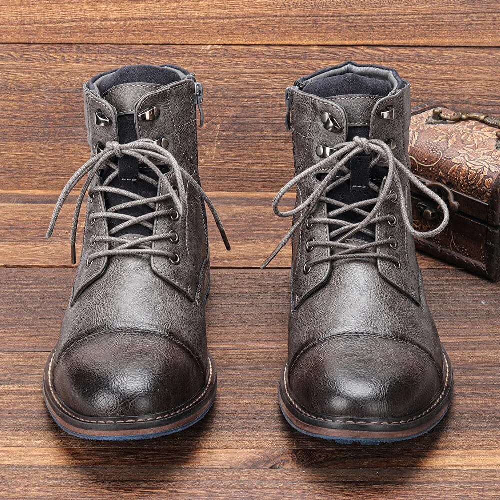Herren Lederstiefel Rustikaler Stil | Robuste Worker Boots braun [ Herrenkollektion - Schuhe - Elegante Schuhe ] 286 - Herren Lederstiefel Rustikaler Stil Gratti Offiziell 