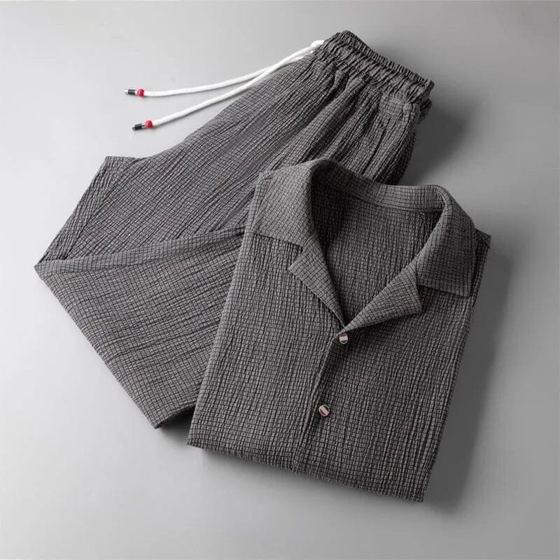 Herren Leinen Set Kurzarm | Oversized Sommer Outfit weiß [ Herrenkollektion - Leinensets - Frühling & Sommer '25 ] 290 - Herren Leinen Set Kurzarm Gratti Offiziell 
