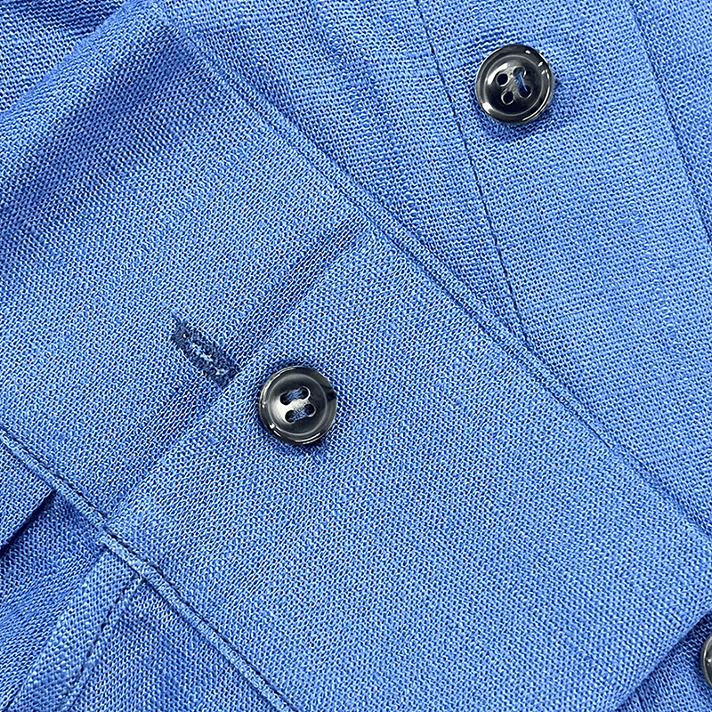 Herren Leinenhemd Langarm | Atmungsaktives Sommerhemd blau [ Herrenkollektion - Leinenhemden - Langarmhemden ] 161 - Herren Leinenhemd Langarm Gratti Paris 