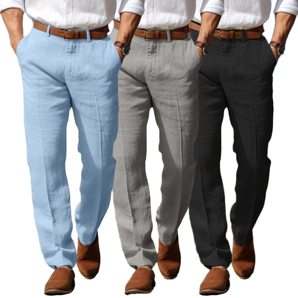 Herren Leinenhose weiß | Bequeme Sommerhose atmungsaktiv [ Herrenkollektion - Frühling & Sommer '25 - Leinensets ] 15 - Herren Leinenhose weiß Gratti Paris 