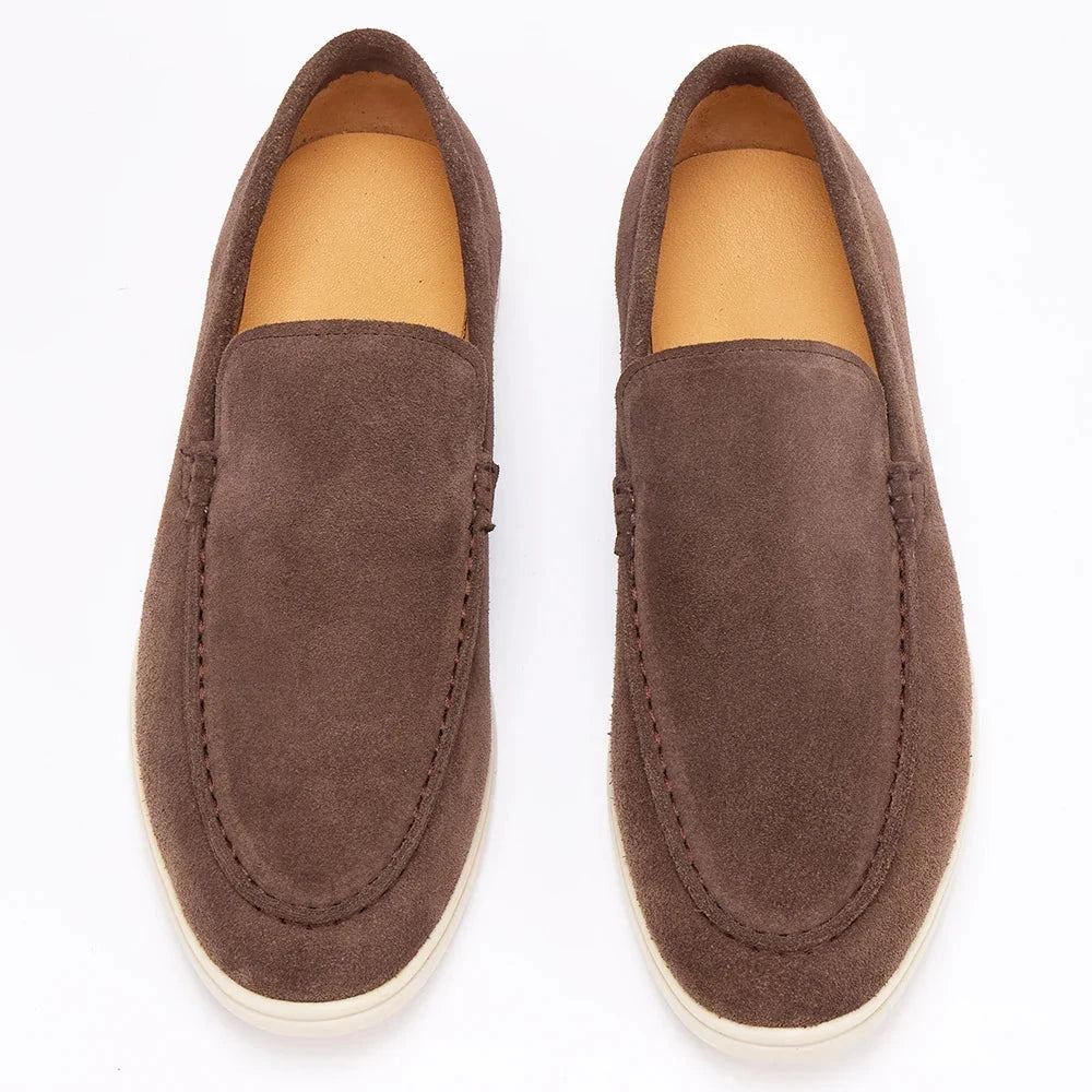 Herren Loafer Wildleder | Bequeme Slipper in Beige [ Herrenkollektion - Schuhe - Elegante Schuhe ] 46 - Herren Loafer Wildleder Gratti Paris 