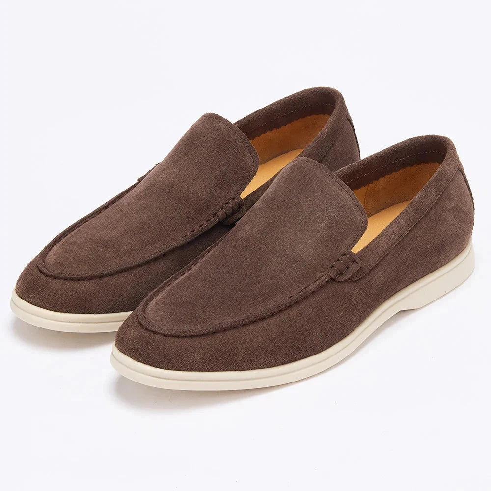 Herren Loafer Wildleder | Bequeme Slipper in Beige [ Herrenkollektion - Schuhe - Elegante Schuhe ] 46 - Herren Loafer Wildleder Gratti Paris 