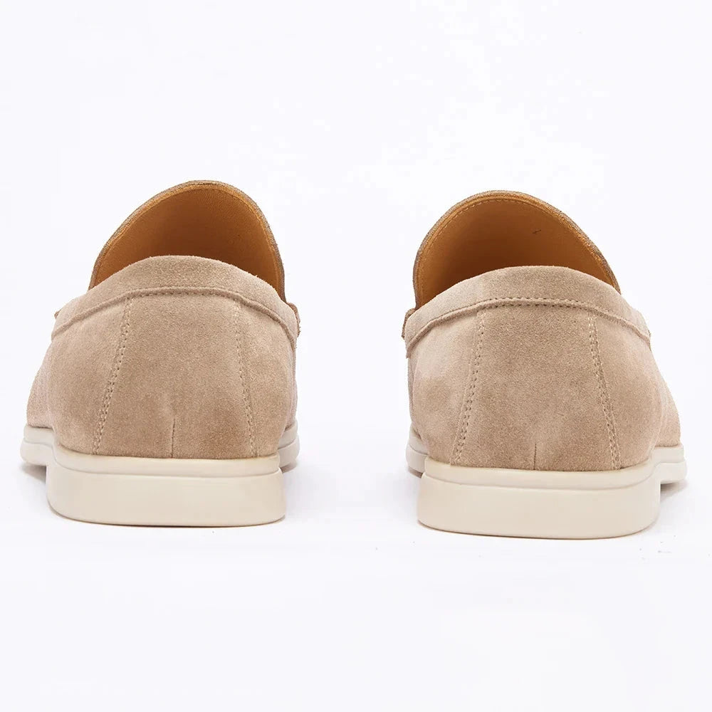 Herren Loafer Wildleder | Bequeme Slipper in Beige [ Herrenkollektion - Schuhe - Elegante Schuhe ] 46 - Herren Loafer Wildleder Gratti Paris 