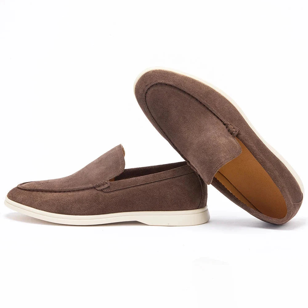 Herren Loafer Wildleder | Bequeme Slipper in Beige [ Herrenkollektion - Schuhe - Elegante Schuhe ] 46 - Herren Loafer Wildleder Gratti Paris 
