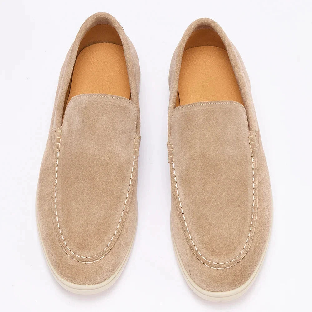 Herren Loafer Wildleder | Bequeme Slipper in Beige [ Herrenkollektion - Schuhe - Elegante Schuhe ] 46 - Herren Loafer Wildleder Gratti Paris 