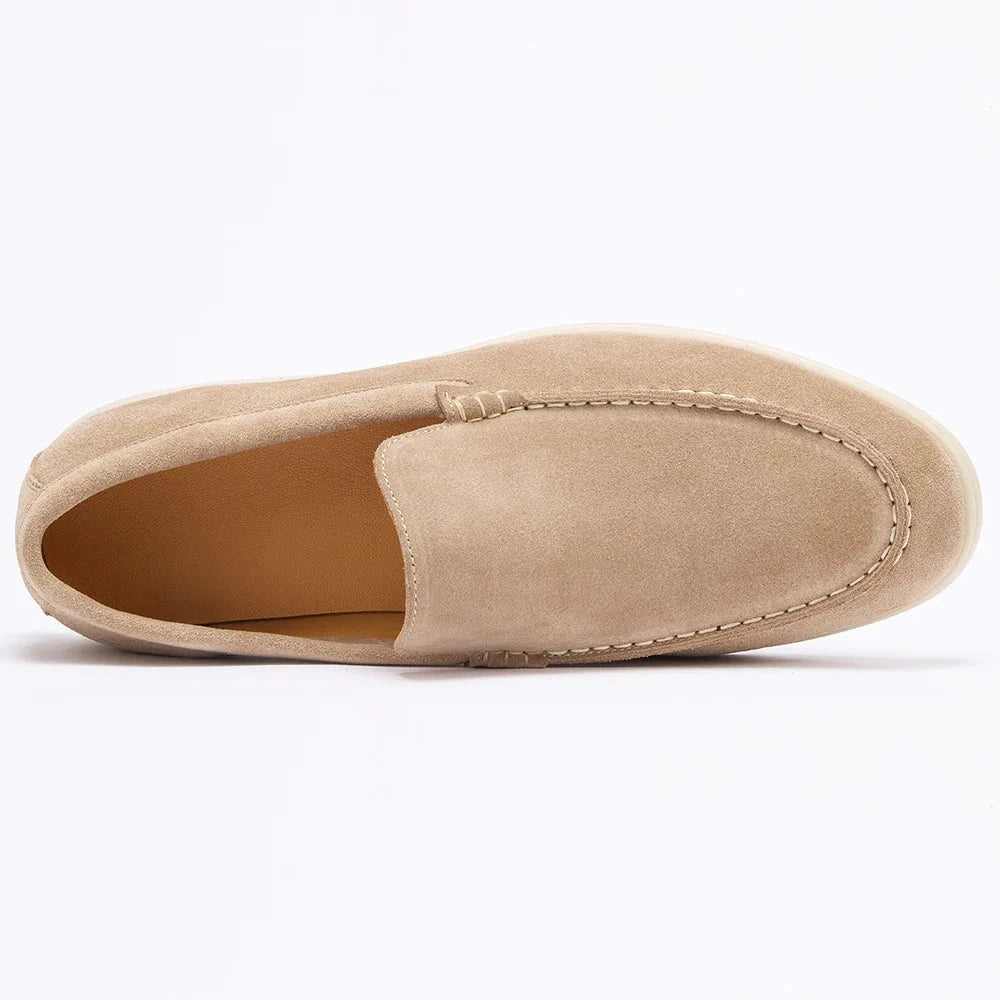 Herren Loafer Wildleder | Bequeme Slipper in Beige [ Herrenkollektion - Schuhe - Elegante Schuhe ] 46 - Herren Loafer Wildleder Gratti Paris 
