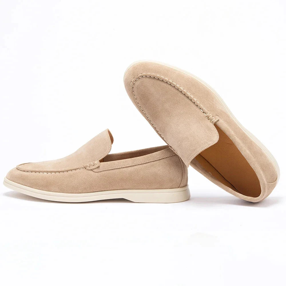 Herren Loafer Wildleder | Bequeme Slipper in Beige [ Herrenkollektion - Schuhe - Elegante Schuhe ] 46 - Herren Loafer Wildleder Gratti Paris 
