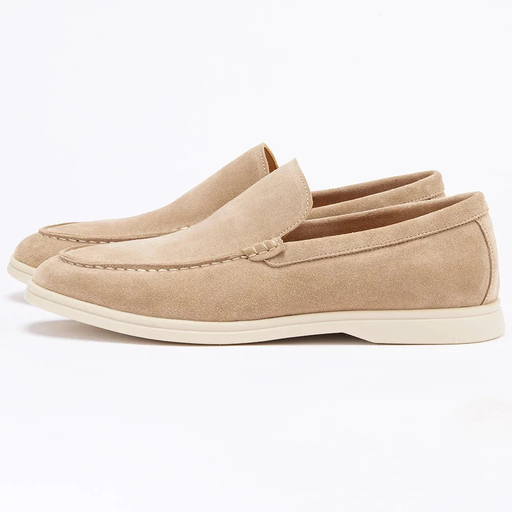 Herren Loafer Wildleder | Bequeme Slipper in Beige [ Herrenkollektion - Schuhe - Elegante Schuhe ] 46 - Herren Loafer Wildleder Gratti Paris 