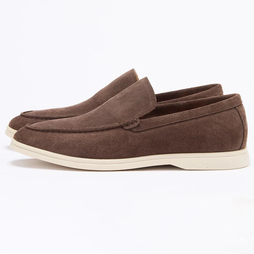 Herren Loafer Wildleder | Bequeme Slipper in Beige [ Herrenkollektion - Schuhe - Elegante Schuhe ] 46 - Herren Loafer Wildleder Gratti Paris 