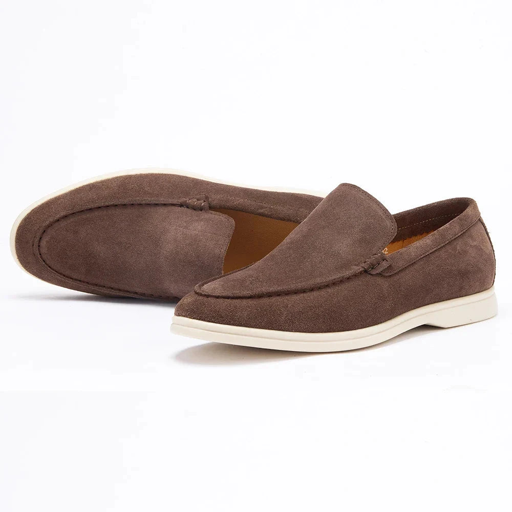 Herren Loafer Wildleder | Bequeme Slipper in Beige [ Herrenkollektion - Schuhe - Elegante Schuhe ] 46 - Herren Loafer Wildleder Gratti Paris Umbra 5 