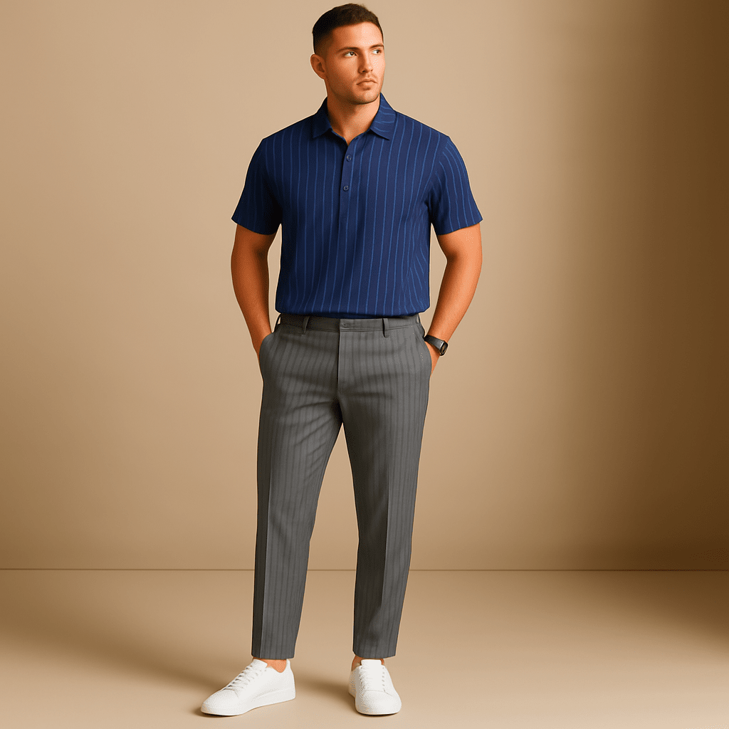 Herren Maßgeschneidertes Polo Set | Eleganter Freizeitanzug für den Sommer [ Herrenkollektion - Leinensets - Poloshirts ] 296 - Herren Maßgeschneidertes Polo Set Gratti Offiziell 