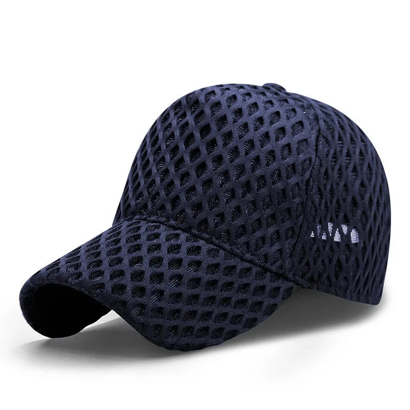 Herren Mesh Cap Wabenstruktur | Atmungsaktive Sport Kappe verstellbar schwarz [ Herrenkollektion - Caps - Accessoires ] 182 - Herren Mesh Cap Wabenstruktur Gratti Paris Marineblau 