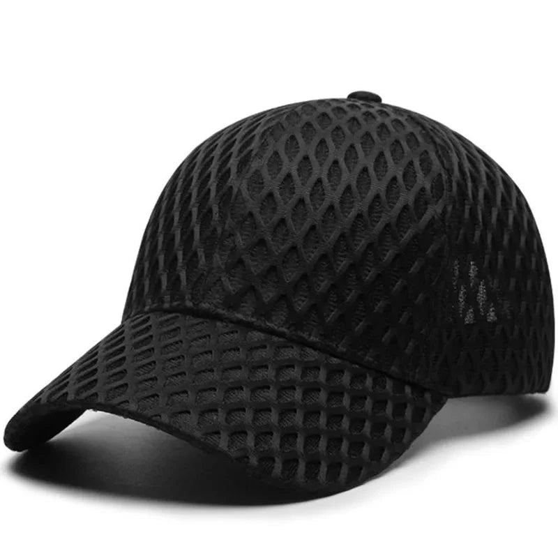 Herren Mesh Cap Wabenstruktur | Atmungsaktive Sport Kappe verstellbar schwarz [ Herrenkollektion - Caps - Accessoires ] 182 - Herren Mesh Cap Wabenstruktur Gratti Paris Schwarz 