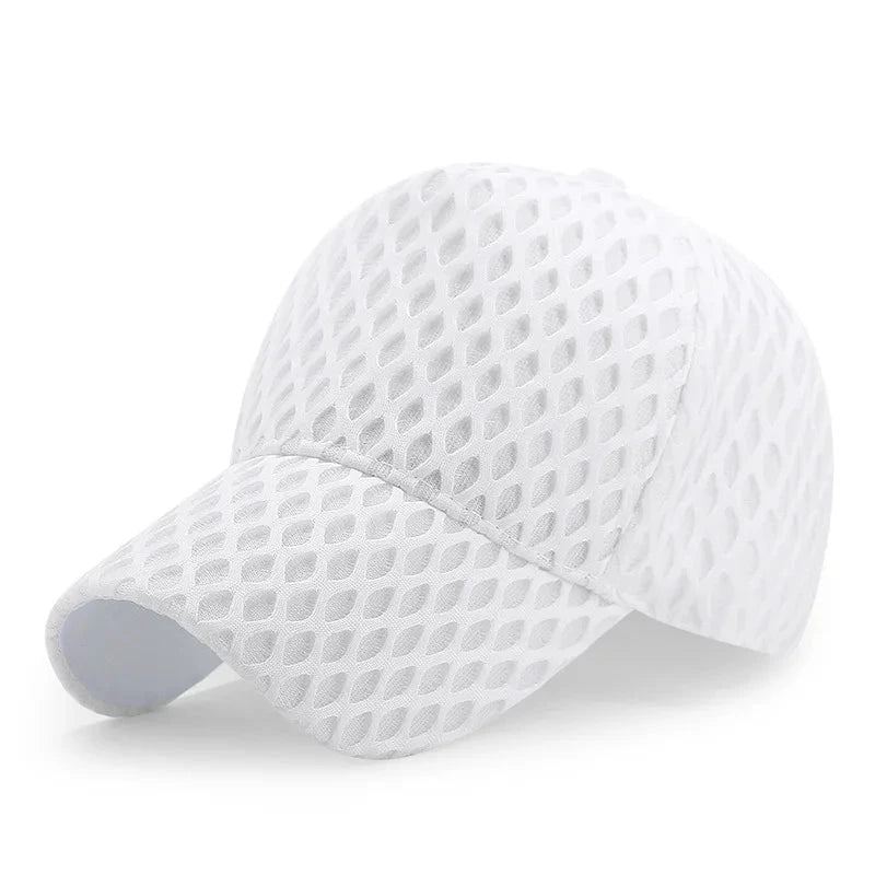 Herren Mesh Cap Wabenstruktur | Atmungsaktive Sport Kappe verstellbar schwarz [ Herrenkollektion - Caps - Accessoires ] 182 - Herren Mesh Cap Wabenstruktur Gratti Paris Weiß 