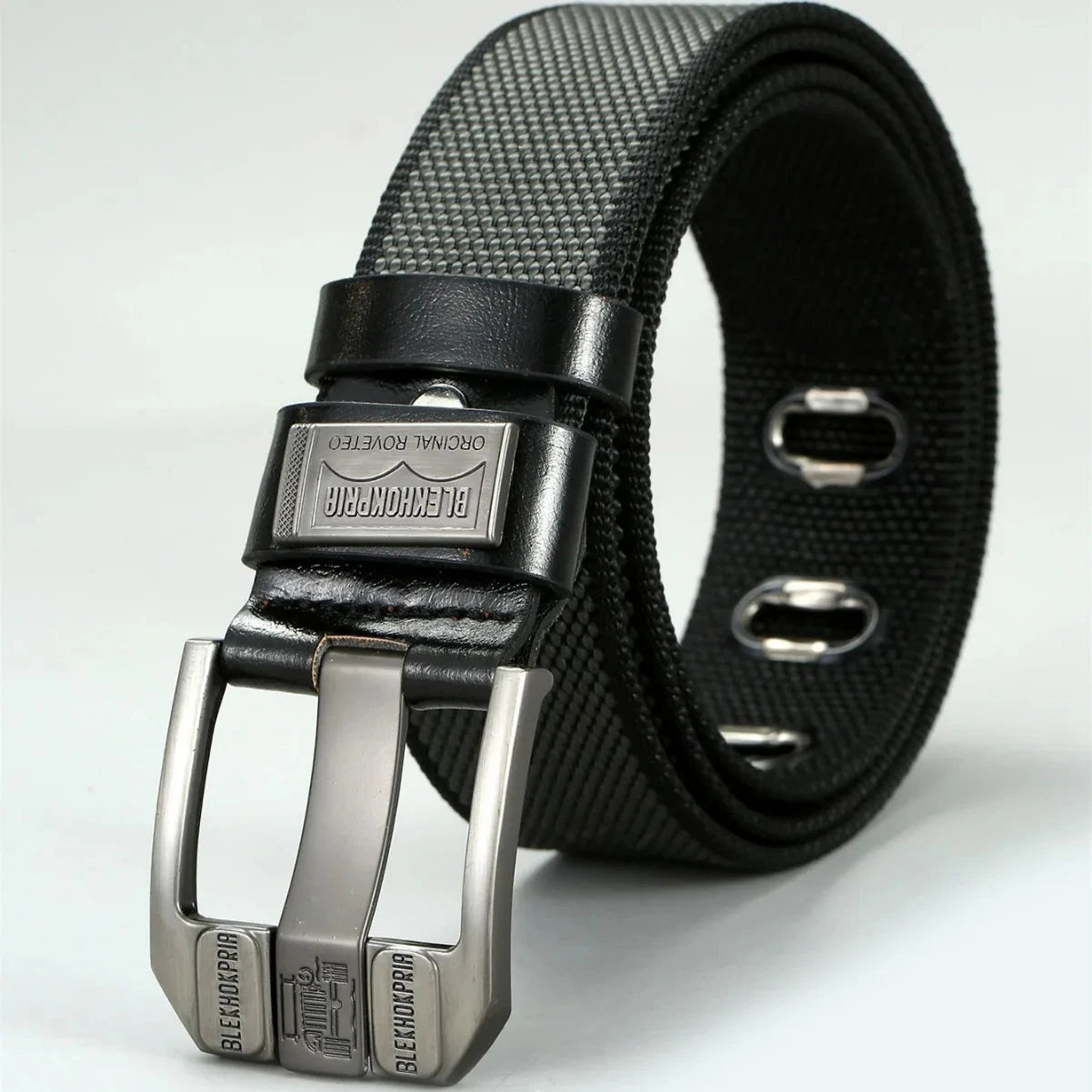 Herren Outdoor Gürtel Canvas | Robuster Nylongürtel mit D-Ring schwarz [ Herrenkollektion - Gürtel - Accessoires ] 180 - Herren Outdoor Gürtel Canvas Gratti Paris 