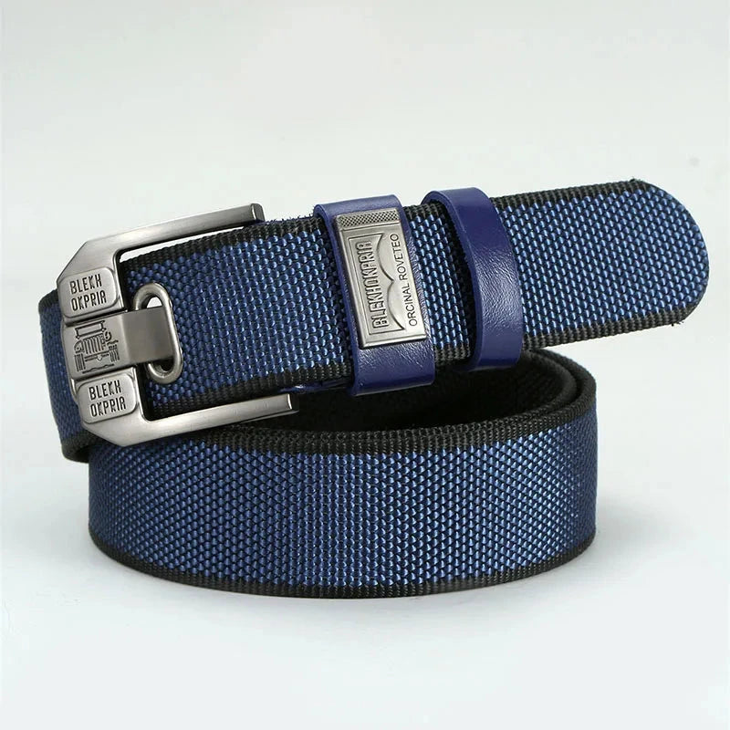 Herren Outdoor Gürtel Canvas | Robuster Nylongürtel mit D-Ring schwarz [ Herrenkollektion - Gürtel - Accessoires ] 180 - Herren Outdoor Gürtel Canvas Gratti Paris Blau 