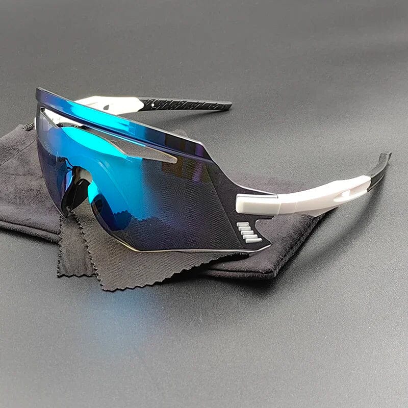 Herren Performance Sonnenbrille | Sportbrille verspiegelt für Radfahrer [ Herrenkollektion - Sonnenbrille - Freizeitbrille ] 230 - Herren Performance Sonnenbrille Gratti Offiziell Frostweiß 