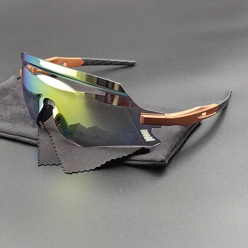 Herren Performance Sonnenbrille | Sportbrille verspiegelt für Radfahrer [ Herrenkollektion - Sonnenbrille - Freizeitbrille ] 230 - Herren Performance Sonnenbrille Gratti Offiziell Goldener Horizont 