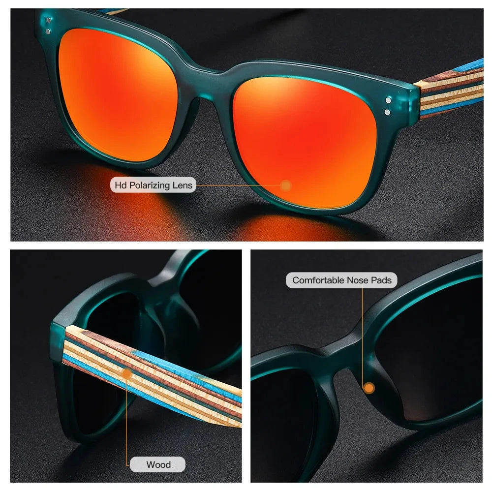 Herren Polarisierte Sonnenbrille | Holzbügel Sonnenbrille verspiegelt [ Herrenkollektion - Sonnenbrille - Freizeitbrille ] 228 - Herren Polarisierte Sonnenbrille Gratti Offiziell 
