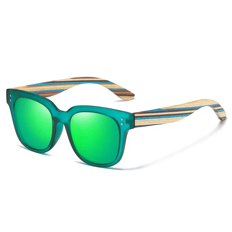 Herren Polarisierte Sonnenbrille | Holzbügel Sonnenbrille verspiegelt [ Herrenkollektion - Sonnenbrille - Freizeitbrille ] 228 - Herren Polarisierte Sonnenbrille Gratti Offiziell Grün 