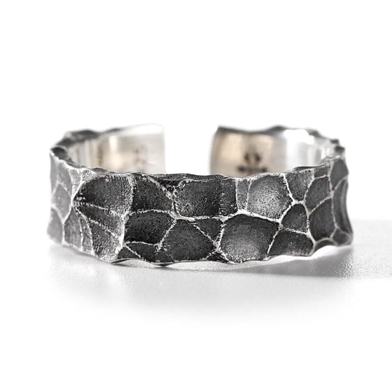 Herren Ring 925er Silber | Verstellbarer Vintage Ring mit Hammerschlag [ Herrenkollektion - Accessoires - Armbänder ] 61 - Herren Ring 925er Silber Gratti Paris 