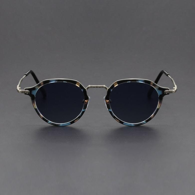 Herren Runde Sonnenbrille Retro | Modische Brille mit Muster und Metallbügeln [ Herrenkollektion - Sonnenbrille - Freizeitbrille ] 232 - Herren Runde Sonnenbrille Retro Gratti Offiziell 