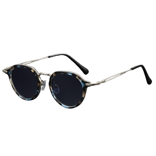 Herren Runde Sonnenbrille Retro | Modische Brille mit Muster und Metallbügeln [ Herrenkollektion - Sonnenbrille - Freizeitbrille ] 232 - Herren Runde Sonnenbrille Retro Gratti Offiziell 