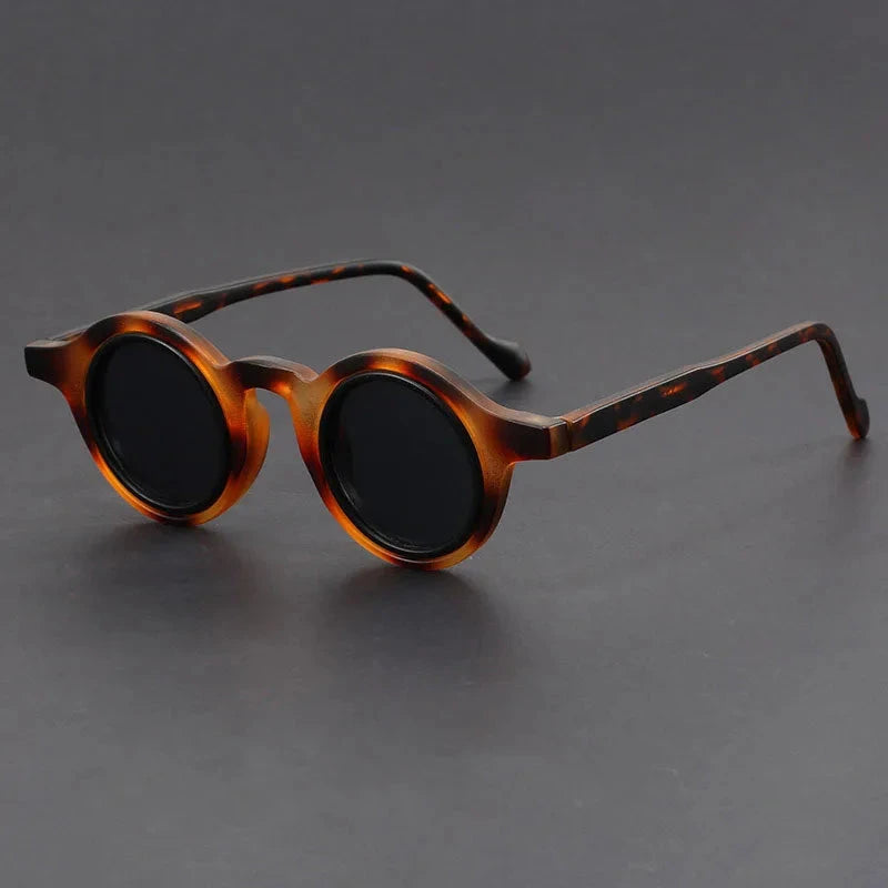 Herren Runde Sonnenbrille Retro | Schildpatt Sonnenbrille mit UV-Schutz braun [ Herrenkollektion - Brille - Sonnenbrille ] 217 - Herren Runde Sonnenbrille Retro Gratti Offiziell Leopard 
