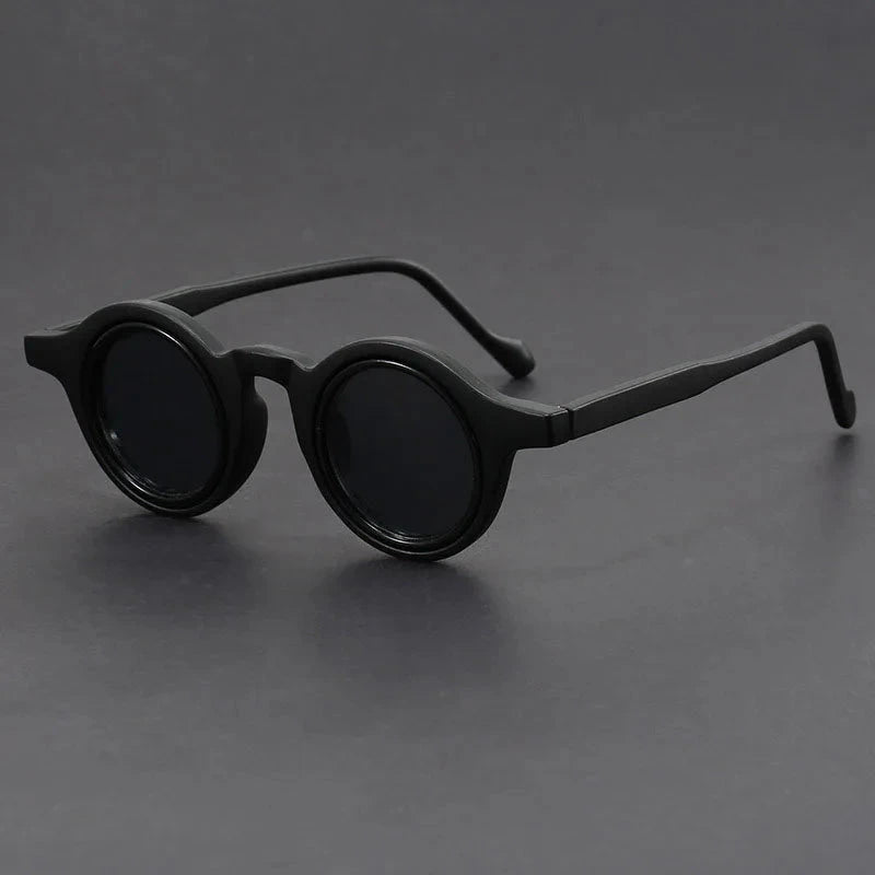 Herren Runde Sonnenbrille Retro | Schildpatt Sonnenbrille mit UV-Schutz braun [ Herrenkollektion - Brille - Sonnenbrille ] 217 - Herren Runde Sonnenbrille Retro Gratti Offiziell Schwarz 